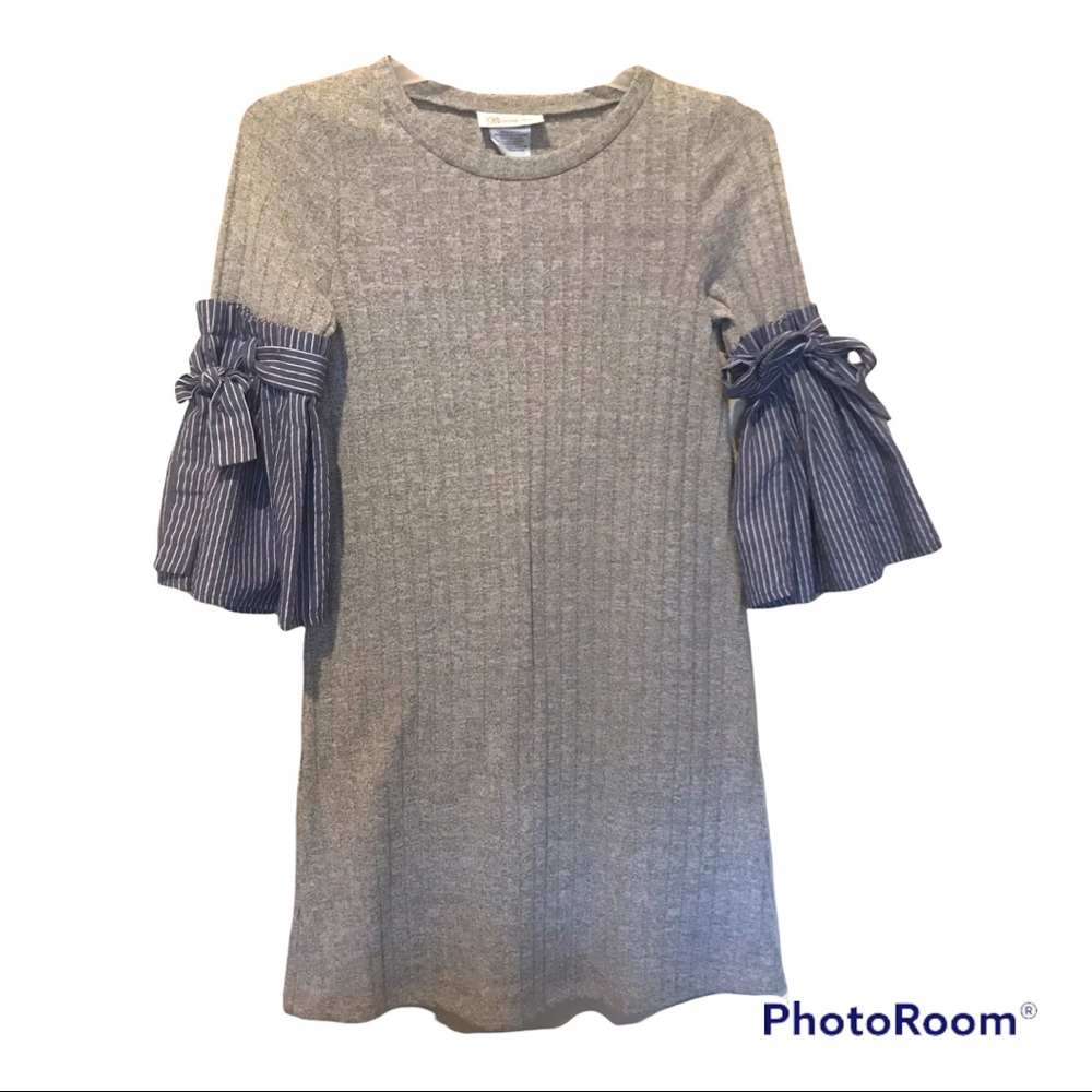 Bonnie Jean Girls’ Grey Dress With Sleeves